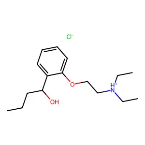 Benzyl alcohol, 2-(2-(diethylamino)ethoxy)-alpha-propyl-, hydrochloride structure