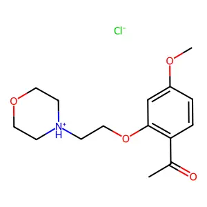 Acetophenone, 4'-methoxy-2'-(2-morpholinoethoxy)-, hydrochloride structure