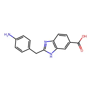 2-[(4-Aminophenyl)methyl]-1H-benzimidazole-6-carboxylic acid structure