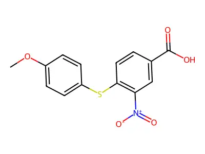 Benzoic acid, 4-[(4-methoxyphenyl)thio]-3-nitro- structure