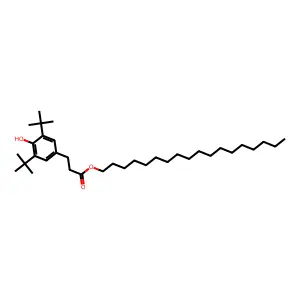 Octadecyl DI-tert-butyl-4-hydroxyhydrocinnamate structure