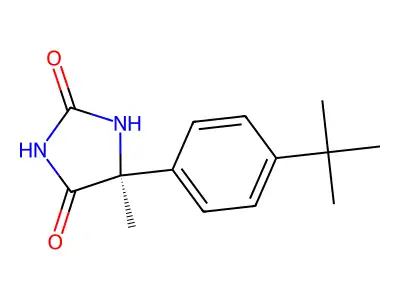 (5S)-5-(4-tert-butylphenyl)-5-methylimidazolidine-2,4-dione structure
