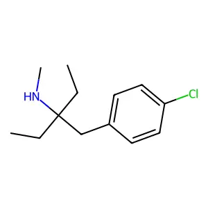 3-[(4-chlorophenyl)methyl]-N-methylpentan-3-amine structure