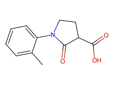 1-(2-Methylphenyl)-2-oxo-3-pyrrolidinecarboxylic acid structure