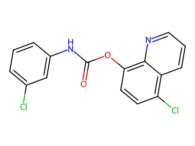 5-Chloro-8-quinolyl N-(3-chlorophenyl)carbamate structure