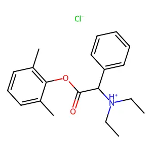 2,6-Dimethylphenyl (diethylamino)(phenyl)acetate--hydrogen chloride (1/1) structure