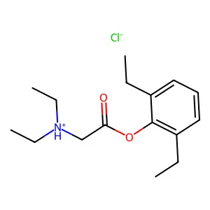 Glycine, N,N-diethyl-, 2,6-diethylphenyl ester, hydrochloride structure