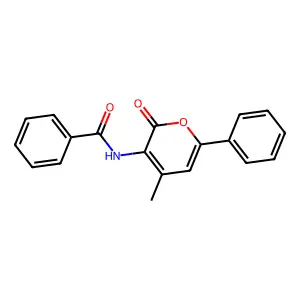 N-(4-methyl-2-oxo-6-phenyl-2H-pyran-3-yl)benzenecarboxamide structure