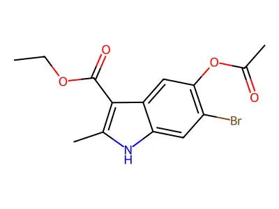 6-Bromo-3-(ethoxycarbonyl)-2-methylindol-5-yl acetate structure