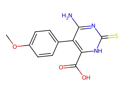 4-amino-5-(4-methoxyphenyl)-2-sulfanylidene-1H-pyrimidine-6-carboxylic acid structure