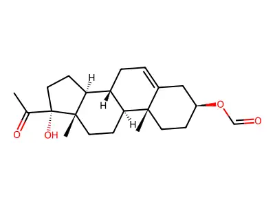 17-Hydroxy-20-oxopregn-5-en-3-yl formate structure