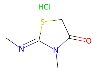 3-Methyl-2-(methylimino)thiazolidin-4-one monohydrochloride structure