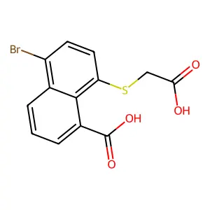 5-Bromo-8-[(carboxymethyl)sulfanyl]naphthalene-1-carboxylic acid structure
