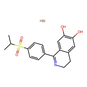 6,7-Isoquinolinediol, 3,4-dihydro-1-(p-(isopropylsulfonyl)phenyl)-, hydrobromide structure