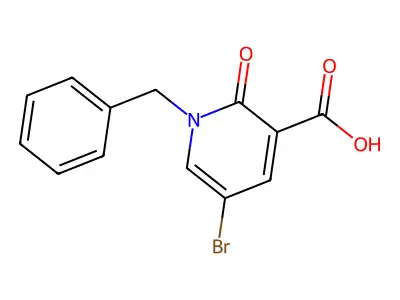 1-Benzyl-5-bromo-2-oxo-1,2-dihydro-3-pyridinecarboxylic acid structure