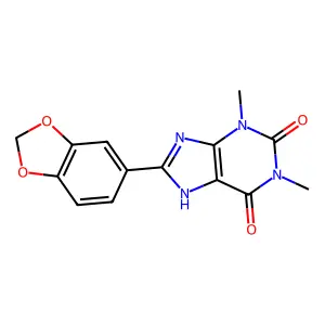 8-(1,3-Benzodioxol-5-yl)-1,3-dimethyl-3,7-dihydro-1h-purine-2,6-dione structure