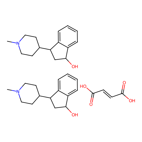 1-Indanol, 3-(1-methyl-4-piperidyl)-, fumarate (2:1) (salt) structure