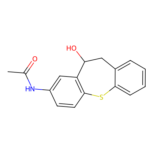 N-(5-hydroxy-5,6-dihydrobenzo[b][1]benzothiepin-3-yl)acetamide structure