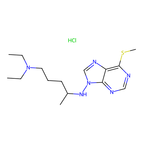 9H-purine, 9-[[4-(diethylamino)-1-methylbutyl]amino]-6-(methylthio)-, hydrochloride structure