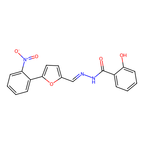 2-Hydroxy-N'-[(E)-[5-(2-nitrophenyl)furan-2-YL]methylidene]benzohydrazide structure