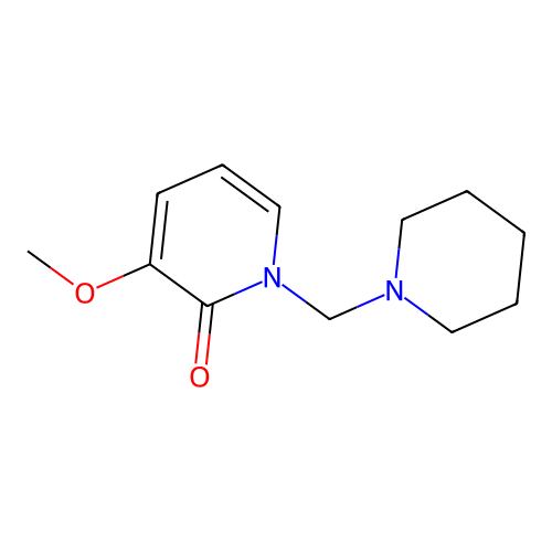 1,2-Dihydro-3-methoxy-2-oxo-1-piperidinomethylpyridine structure