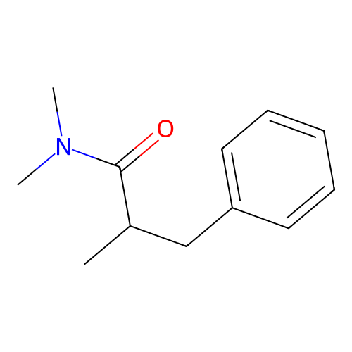 N,N,2-trimethyl-3-phenylpropanamide structure