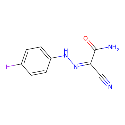 2-Cyano-2-[(4-iodophenyl)hydrazono]acetamide structure
