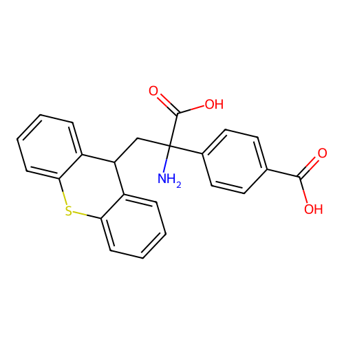4-(1-Amino-1-carboxy-2-(9H-thioxanthen-9-yl)ethyl)benzoic acid structure