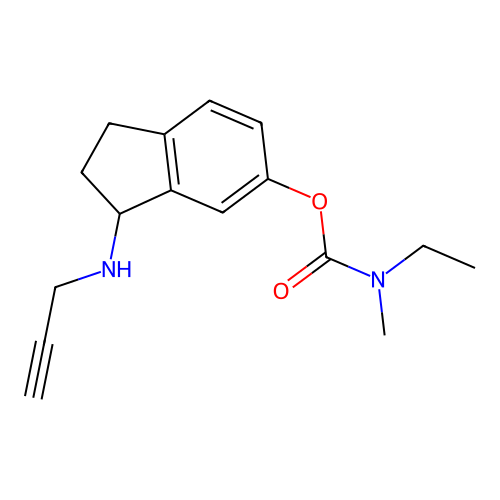 [3-(prop-2-ynylamino)-2,3-dihydro-1H-inden-5-yl] N-ethyl-N-methylcarbamate structure
