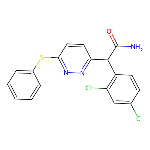 2-(2,4-Dichlorophenyl)-2-[6-(phenylsulfanyl)-3-pyridazinyl]acetamide structure