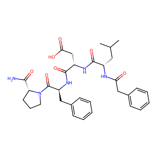 Phenylac-Leu-Asp-Phe-D-Pro-NH2 structure