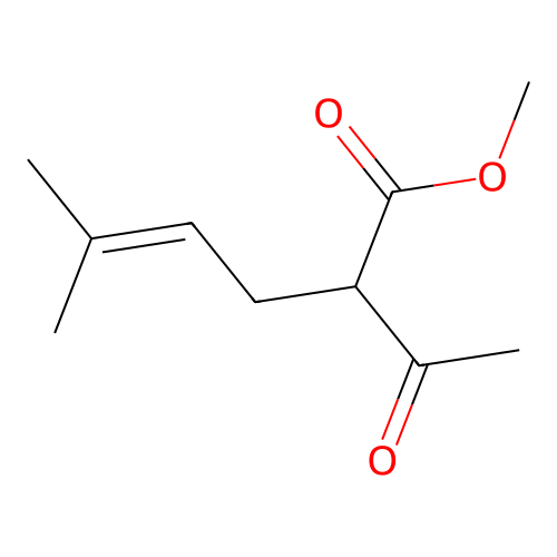 Methyl 2-acetyl-5-methyl-4-hexenoate structure