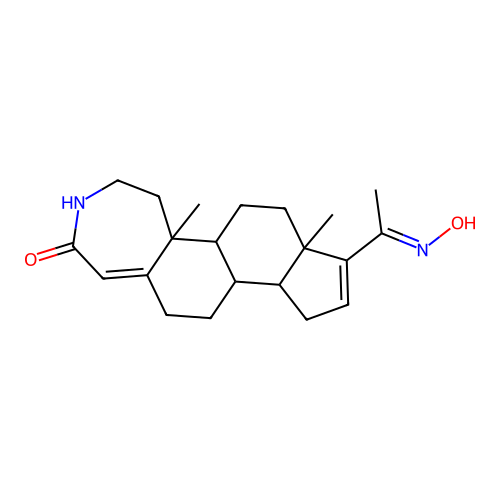 8-[(1E)-N-Hydroxyethanimidoyl]-5a,7a-dimethyl-4,5,5a,5b,6,7,7a,10,10a,10b,11,12-dodecahydrocyclopenta[5,6]naphtho[1,2-d]azepin-2(3H)-one structure