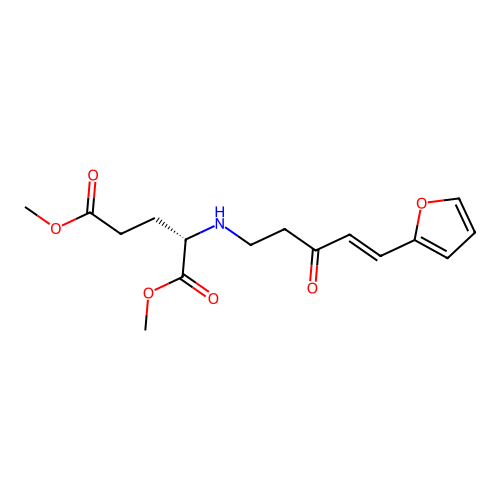 L-Glutamic acid, N-((4E)-5-(2-furanyl)-3-oxo-4-pentenyl)-, dimethyl ester structure
