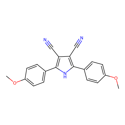2,5-bis(4-methoxyphenyl)-1H-pyrrole-3,4-dicarbonitrile structure