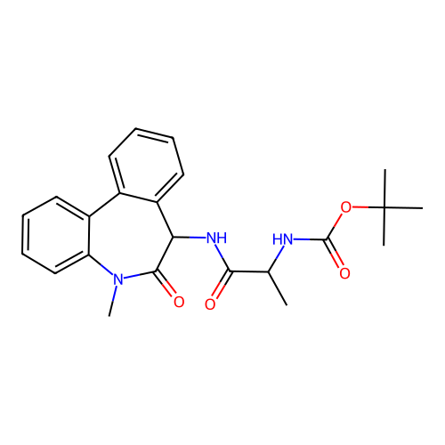 tert-Butyl ((S)-1-(((S)-5-methyl-6-oxo-6,7-dihydro-5H-dibenzo[b,d]azepin-7-yl)amino)-1-oxopropan-2-yl)carbamate structure