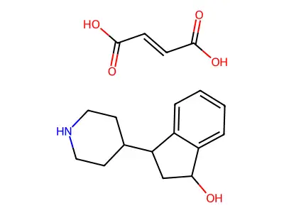 but-2-enedioic acid;3-piperidin-4-yl-2,3-dihydro-1H-inden-1-ol structure
