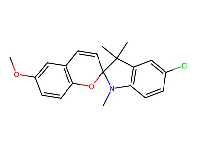 5'-Chloro-6-methoxy-1',3',3'-trimethylspiro[chromene-2,2'-indole] structure