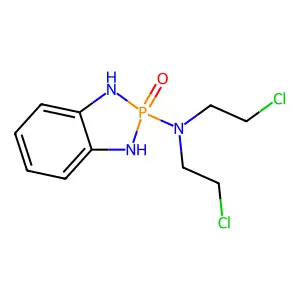 N,N-bis(2-chloroethyl)-2-oxo-1,3-dihydro-1,3,2lambda5-benzodiazaphosphol-2-amine structure