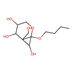 1-Butoxy-6-(hydroxymethyl)-2-oxabicyclo(4.1.0)heptane-4,5,7-triol structure