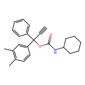 1-(3,4-Dimethylphenyl)-1-phenyl-2-propynyl cyclohexylcarbamate structure