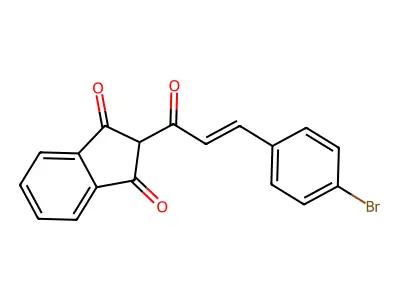 1H-Indene-1,3(2H)-dione, 2-[3-(4-bromophenyl)-1-oxo-2-propenyl]- structure
