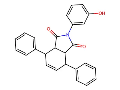 2-(3-hydroxyphenyl)-4,7-diphenyl-3a,4,7,7a-tetrahydro-1H-isoindole-1,3(2H)-dione structure