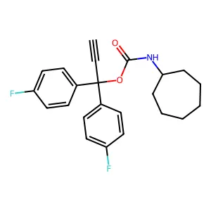 Cycloheptanecarbamic acid, 1,1-bis(p-fluorophenyl)-2-propynyl ester structure