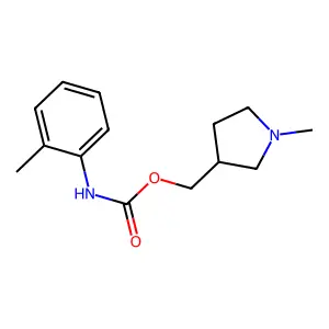 Carbanilic acid, o-methyl-, (1-methyl-3-pyrrolidinyl)methyl ester structure