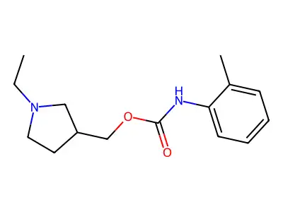 (1-Ethylpyrrolidin-3-yl)methyl hydrogen (2-methylphenyl)carbonimidate structure