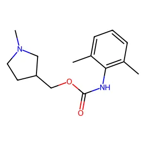 Carbanilic acid, 2,6-dimethyl-, (1-methyl-3-pyrrolidinyl)methyl ester structure