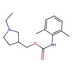 Carbanilic acid, 2,6-dimethyl-, (1-ethyl-3-pyrrolidinyl)methyl ester structure
