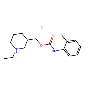 Carbanilic acid, o-methyl-, (1-ethyl-3-piperidyl)methyl ester, monohydrochloride structure