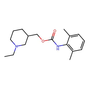 (1-Ethylpiperidin-3-yl)methyl hydrogen (2,6-dimethylphenyl)carbonimidate structure
